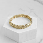 Stretchy Bangle - Textured Gold Tone