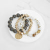 Boho Beads Coin Bracelets Statement set in Brown