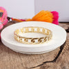 Chain Design Hinge Bangle in Gold tone