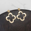 Clover Hammered Distressed Drop Earrings - Gold & Silver Tones