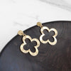 Clover Hammered Distressed Drop Earrings - Gold & Silver Tones
