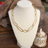 Hammered Gold Link Abstract Statement Bohemian Necklace