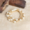 Pearls and Gold beads classic bracelets set