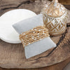 Golden Harmony – Set of 9 Stretchy Bracelets with Pearls and Gold Beads