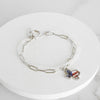 American Flag 4th of July Bracelets CCB ball beads Paperclip chain Gold Silver tone - Last Chance