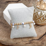 Charmed Harmony – Chinoiserie &amp; Gold Multi-Charm Stretch Bracelet