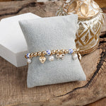 Charmed Harmony – Chinoiserie &amp; Gold Multi-Charm Stretch Bracelet