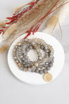Beaded bracelets set in Gray with a coin charm