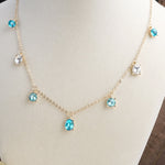 Shimmerlight – Dainty Crystal Chain Necklace in Gold Tone
