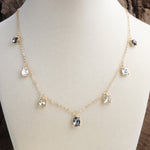 Shimmerlight – Dainty Crystal Chain Necklace in Gold Tone