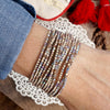 Stretchy Bracelets Stack with Iridescent Rhinestones in Neutrals Browns Gunmetal