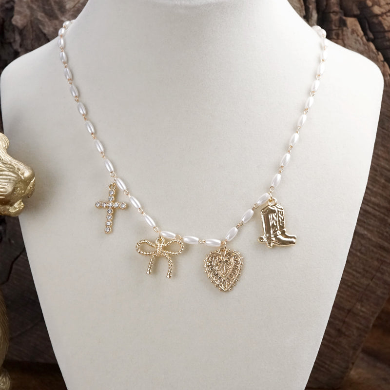 All Your Favorite Things – Dainty Multi-Charm & Pearl Necklace