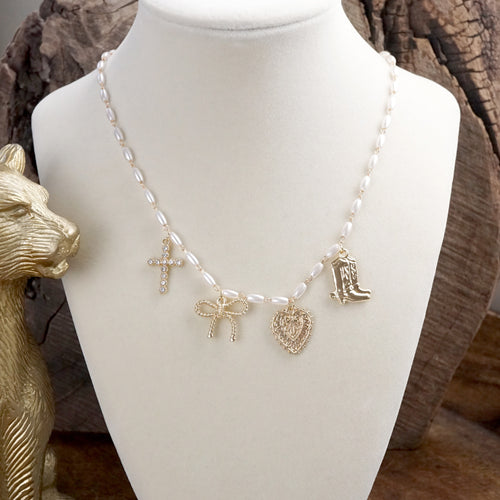 All Your Favorite Things – Dainty Multi-Charm & Pearl Necklace