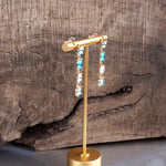 Color Cascade – Linear Drop Earrings with Sparkling Crystals