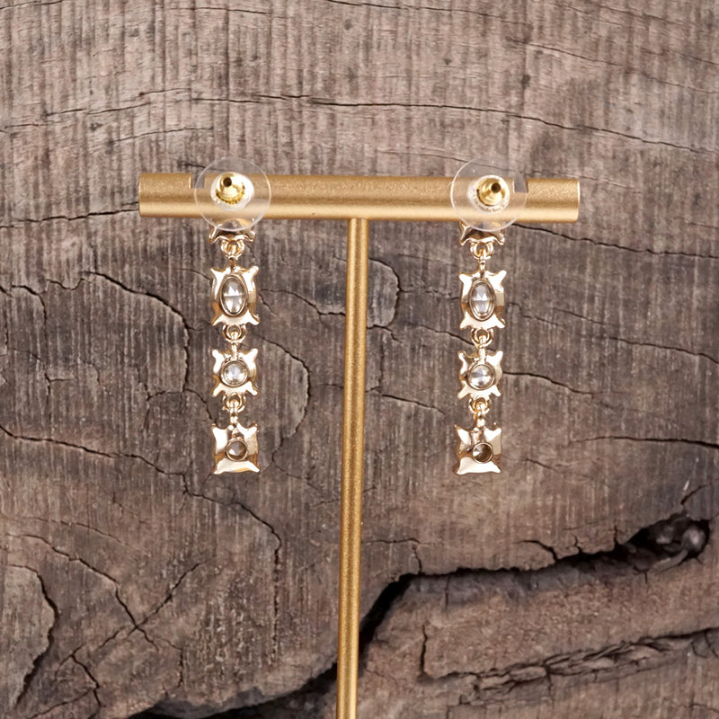 Color Cascade – Linear Drop Earrings with Sparkling Crystals