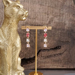 Color Cascade – Linear Drop Earrings with Sparkling Crystals