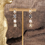 Color Cascade – Linear Drop Earrings with Sparkling Crystals