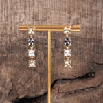 Color Cascade – Linear Drop Earrings with Sparkling Crystals