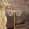 Divine Duo – Two-Tone Cross Coin Stud Earrings