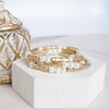 Pearls & Antique Gold Tube Beaded Bracelet Set – Effortless Elegance