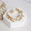 Pearls & Antique Gold Tube Beaded Bracelet Set – Effortless Elegance