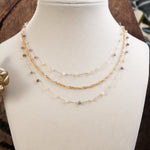 Layered Whispers – Multi-Strand Dainty Beaded and Chain Necklace
