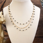 Layered Whispers – Multi-Strand Dainty Beaded and Chain Necklace