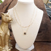 Glimmered Layers – Double Chain Necklace with Emerald-Cut Crystal