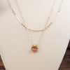 Glimmered Layers – Double Chain Necklace with Emerald-Cut Crystal