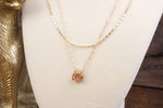 Glimmered Layers – Double Chain Necklace with Emerald-Cut Crystal