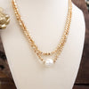 Golden Grace – Double Layer Necklace with Pearl and 3D Beads