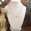 Lucky Light – Clover Pendant Necklace with Pearls and Beaded Chain