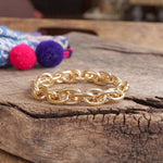 Chunky Chain Stretchy Bracelet Gold Silver Tones