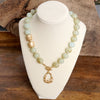 Chunky Beaded Front Toggle Statement Necklace Teardrop Pendant