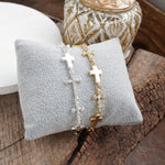 Gracefully Linked – Sideways Cross Charm Bracelet in Gold or Silver