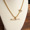 Sleek Toggle Bar Pendant Necklace in Gold Tone