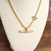 Sleek Toggle Bar Pendant Necklace in Gold Tone