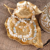Whispering Light – Mixed Bead Bracelet with Golden Coin Charm