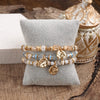 Whispering Light – Mixed Bead Bracelet with Golden Coin Charm
