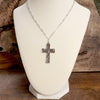 Cross Necklace - Short dainty chain in gold silver tone