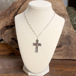 Cross Necklace - Short dainty chain in gold silver tone