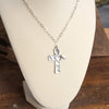 Cross Necklace - Short dainty chain in gold silver tone