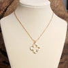 Clover Necklace - Short dainty chain in gold silver tone