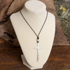 Primitive Cross Necklace Gold Silver Pearl Black Brown