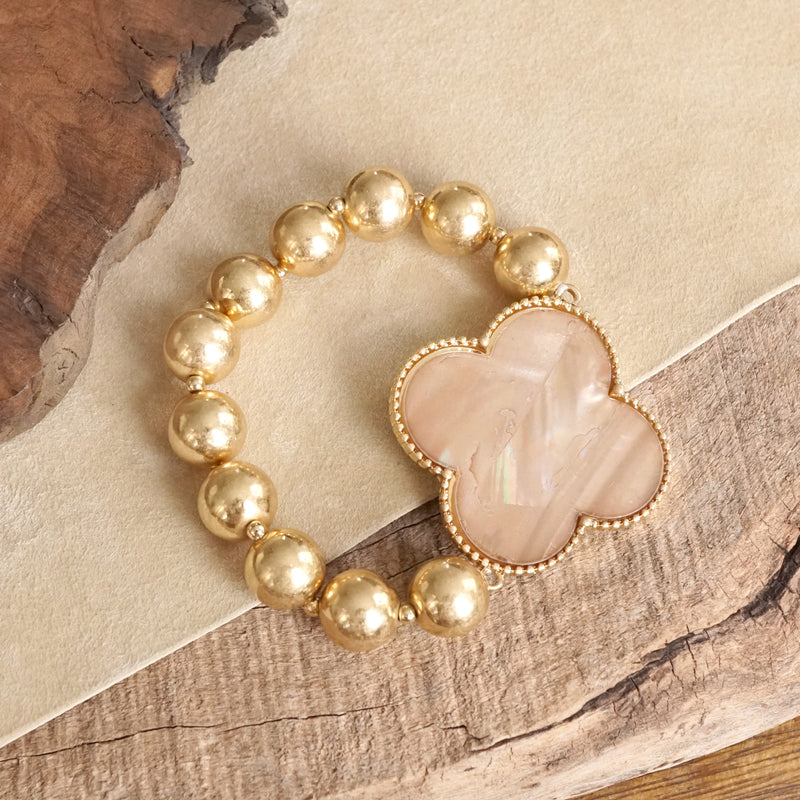 Clover Golden Chunky Beads Bracelet