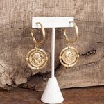 Hoop Coin Worn Gold Earrings