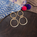 Golden Boho 2 Hoop Statement Earrings