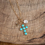 Grace Notes – Dainty Charm Cluster Necklace on Paperclip Chain