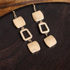 Boho Square Dangle Earrings – Worn Gold Tone