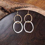 Two-Tone Boho Hoop Dangle Earrings